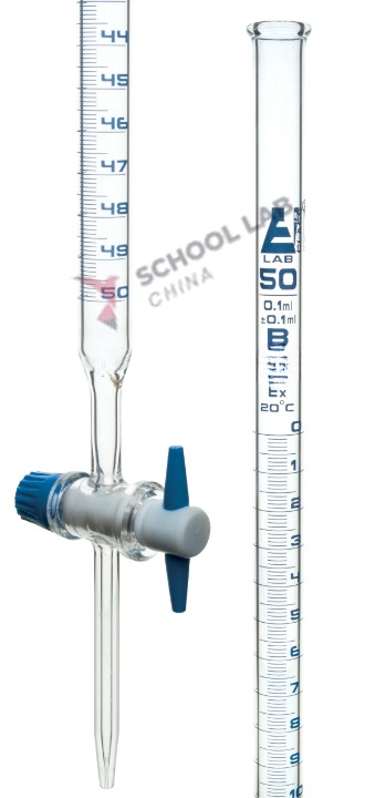 Glass Burette - Glass Stopcock (Class B) - 50ml
